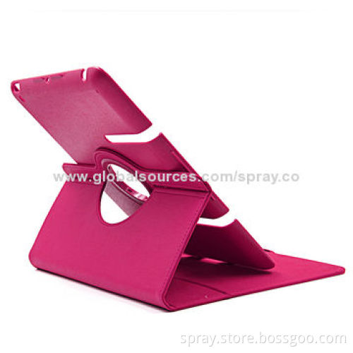 360 Degrees Rotating Stand PU Leather Case for iPad 2/3, Various Colors Available